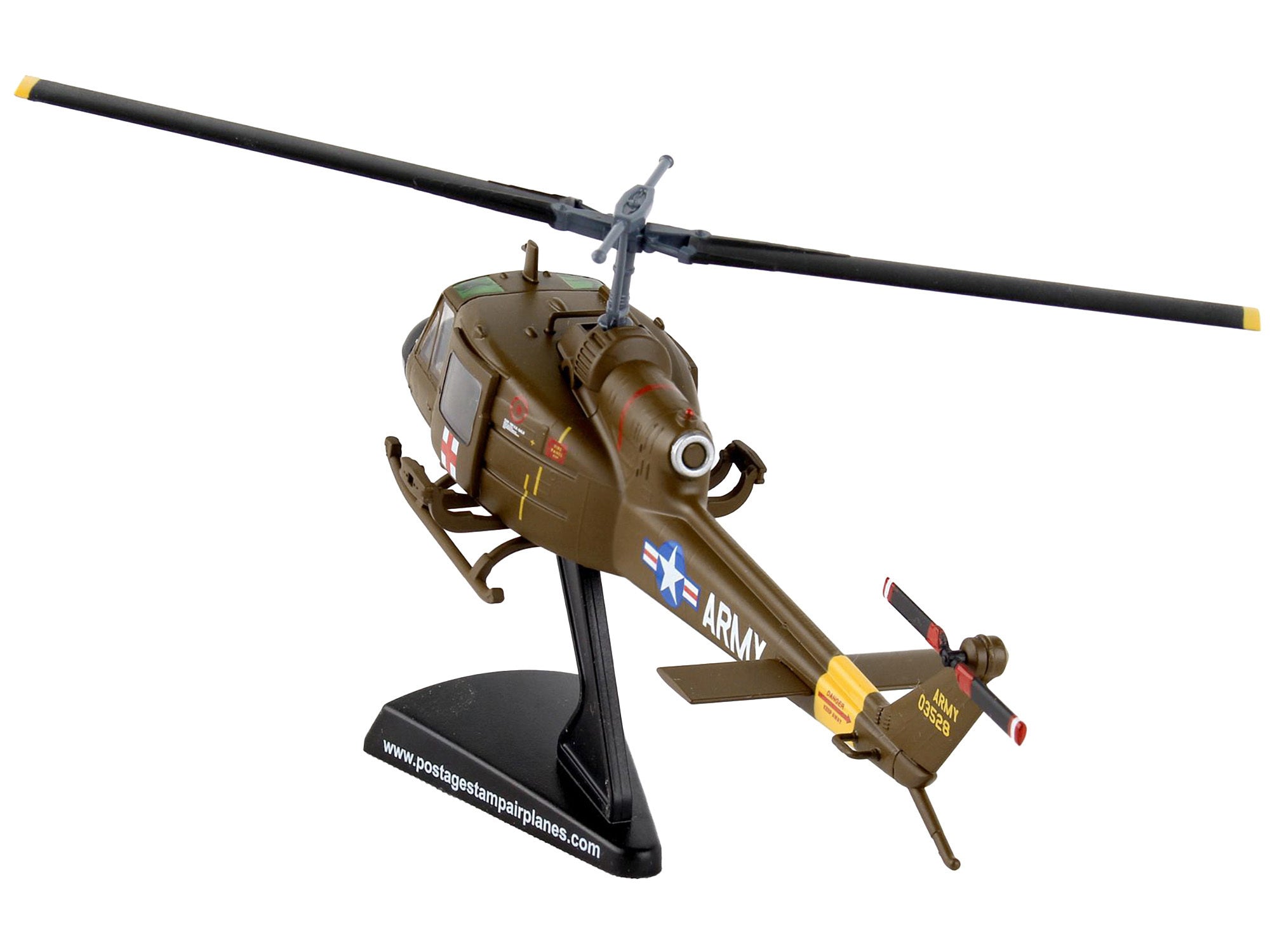 Bell UH-1 Iroquois "Huey" Helicopter "MEDEVAC" United States Army 1/87 (HO) Diecast Model by Postage Stamp - Minihomy