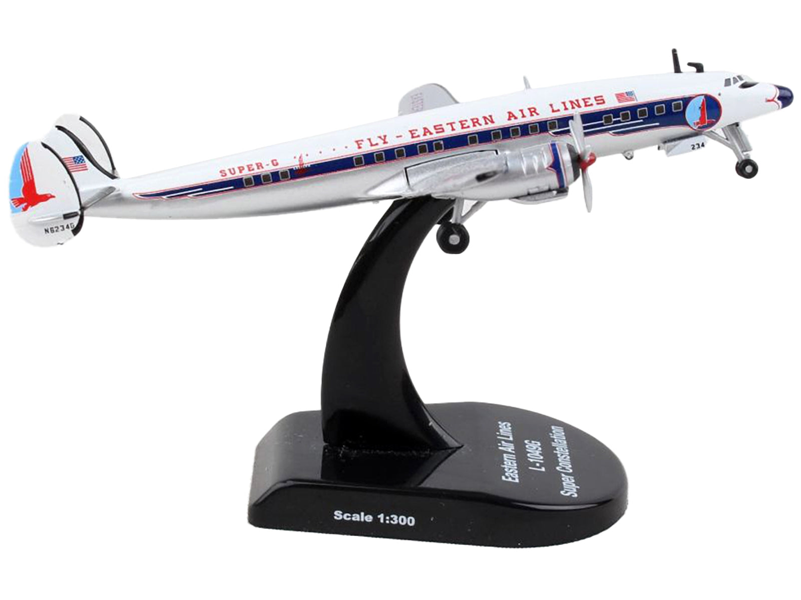 Lockheed L-1049 Super Constellation Commercial Aircraft "Eastern Airlines" 1/300 Diecast Model Airplane by Postage Stamp - Minihomy