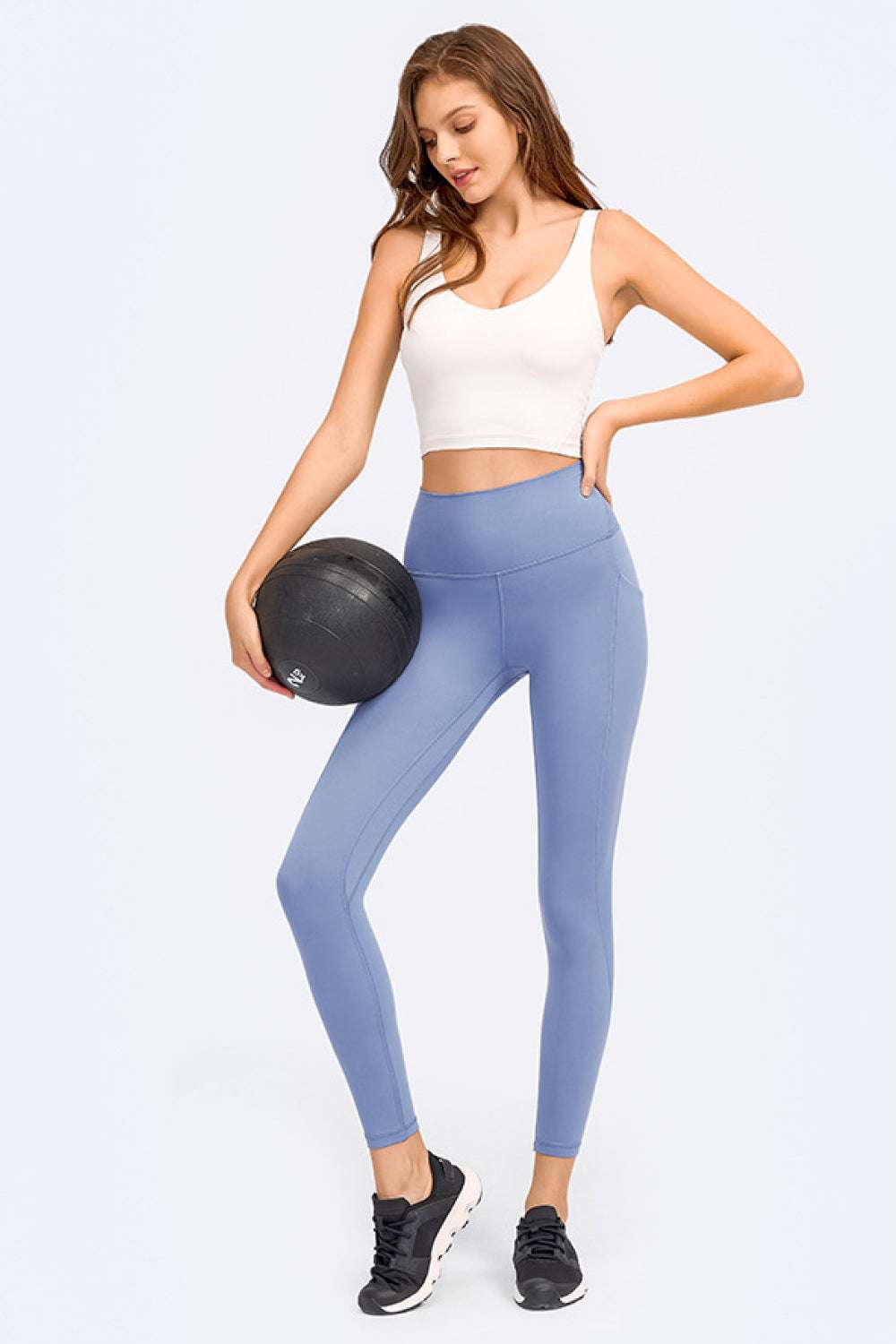 Deep V-Neck Crop Sports Bra - Minihomy