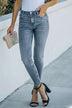 Ankle-Length Skinny Jeans with Pockets - Minihomy