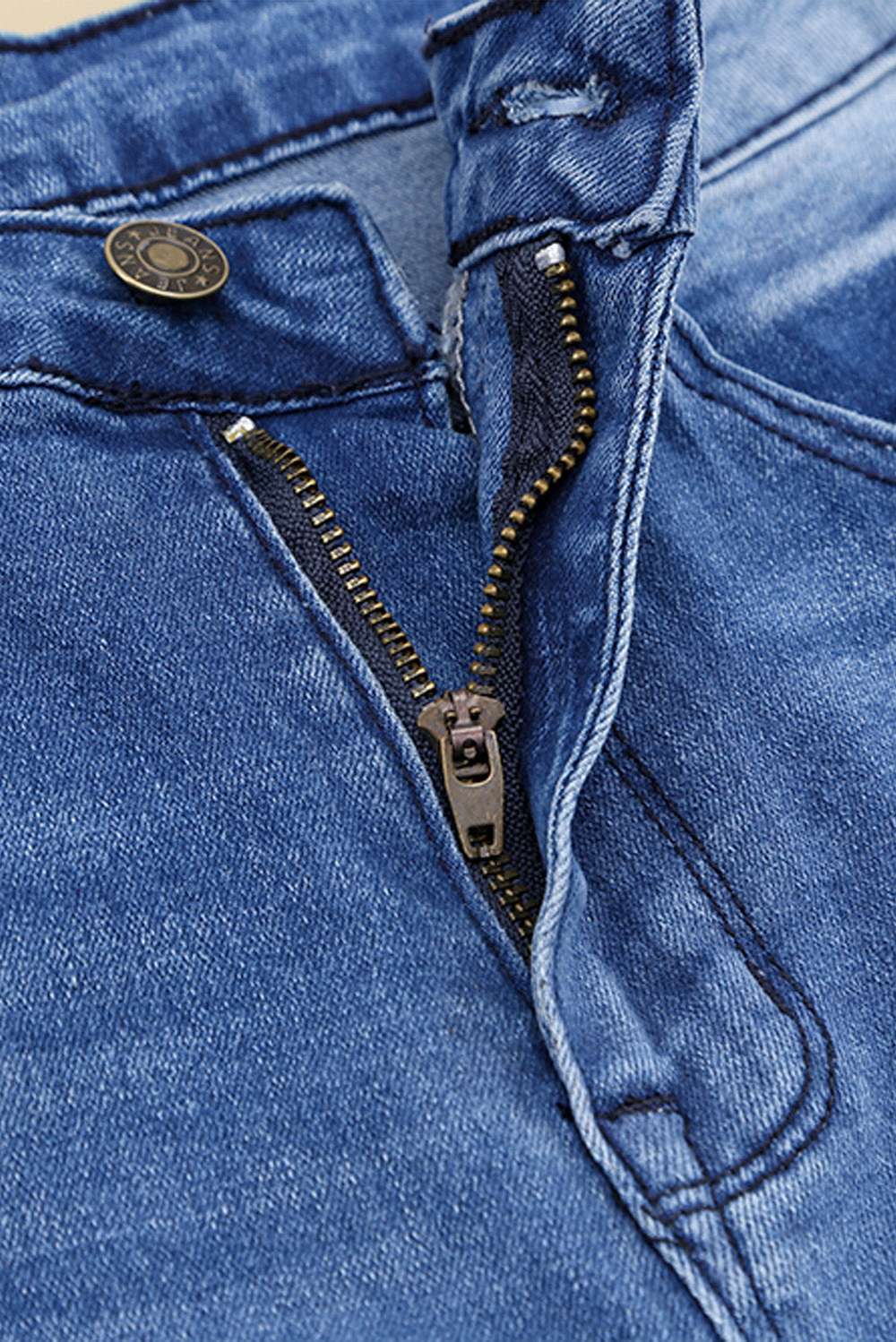 Distressed Flare Leg Jeans with Pockets - Minihomy
