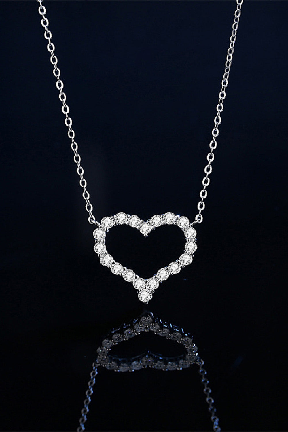 1 Carat Moissanite Heart Pendant Chain-Link Necklace - Minihomy