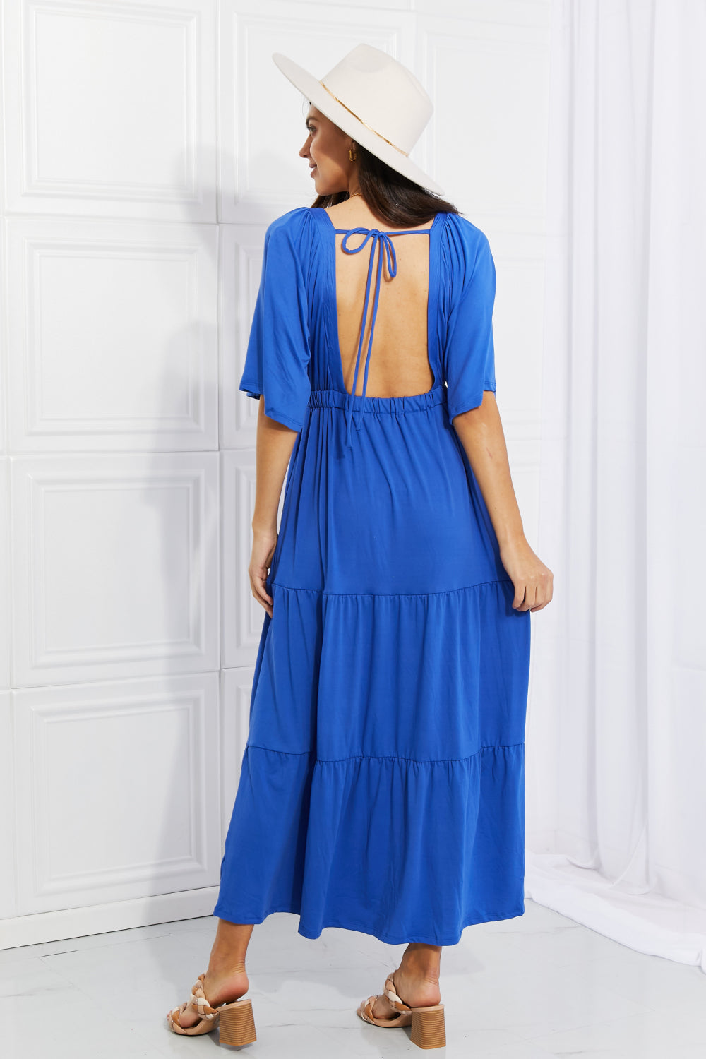 Culture Code Full Size My Muse Flare Sleeve Tiered Maxi Dress - Minihomy