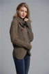 Button Detail Tulip Hem Waffle Knit Sweater - Minihomy