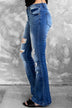Distressed Flare Leg Jeans with Pockets - Minihomy