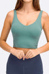 Deep V-Neck Crop Sports Bra - Minihomy
