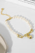14K Gold Plated Heart Charm Pearl Bracelet - Minihomy