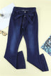 Belted Bell Bottom Jeans - Minihomy