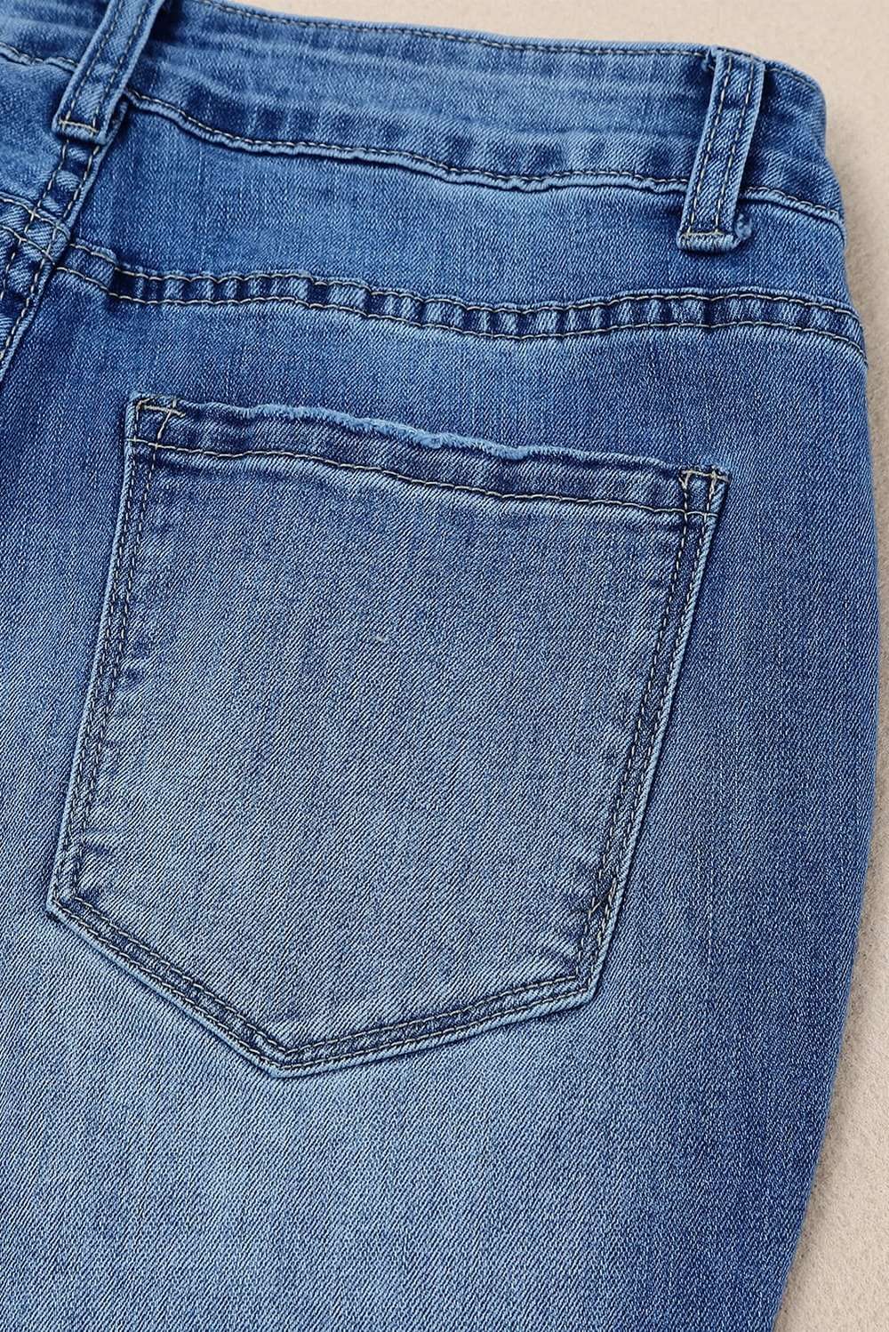 Distressed Frayed Hem Flare Jeans - Minihomy