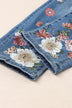Floral Graphic Patchwork Distressed Jeans - Minihomy